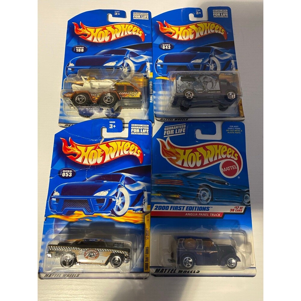 Hot Wheels Lot 4 Vintage 2000-2001 NIP Diecast Anglia Chevy Flame Stopper